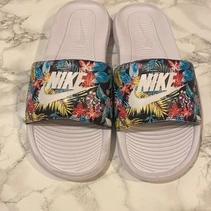 Tropical Nike Slides